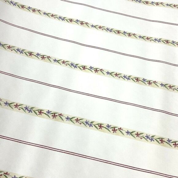 Village Wallpaper Remnant Roll 20 inches Wide Pink Floral Stripe 90s - Picture 1 of 4